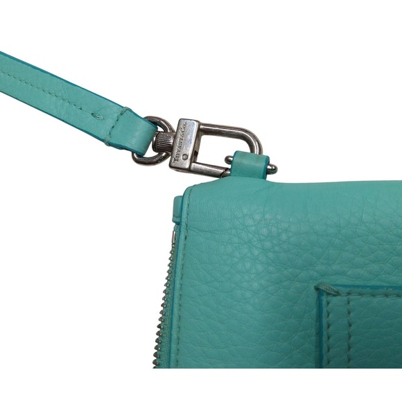 Tiffany & Co. Tiff. Blue Leather Signature Portfolio Clutch Italy *SOME WEAR - Picture 7 of 11